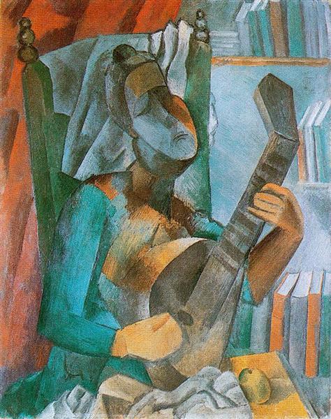 Pablo Picasso Classical Oil Paintings Woman With A Mandolin